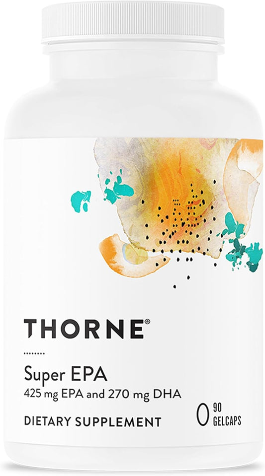 THORNE Super EPA, Omega-3 Fish Oil Supplement with EPA & DHA, 90 Softgels