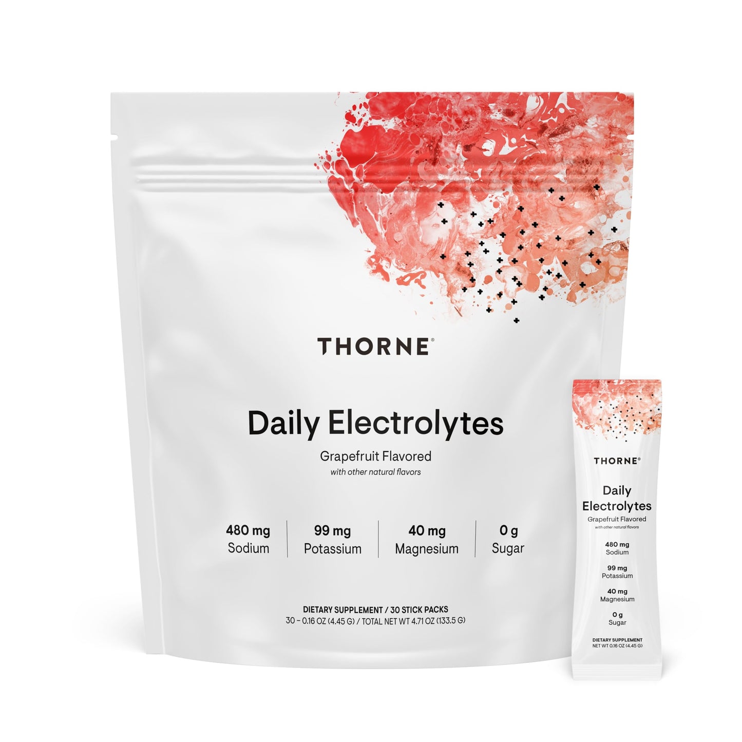 THORNE Daily Electrolytes, Electrolyte Powder Drink Mix, 30 Stick Packs