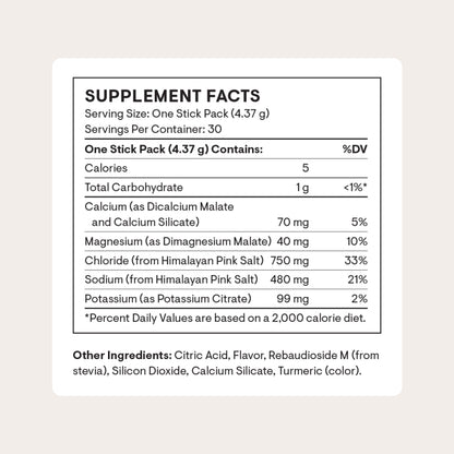 THORNE Daily Electrolytes, Electrolyte Powder Drink Mix, 30 Stick Packs