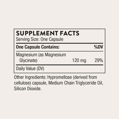 THORNE Magnesium Glycinate, Chelated Magnesium Supplement, 90 Capsules