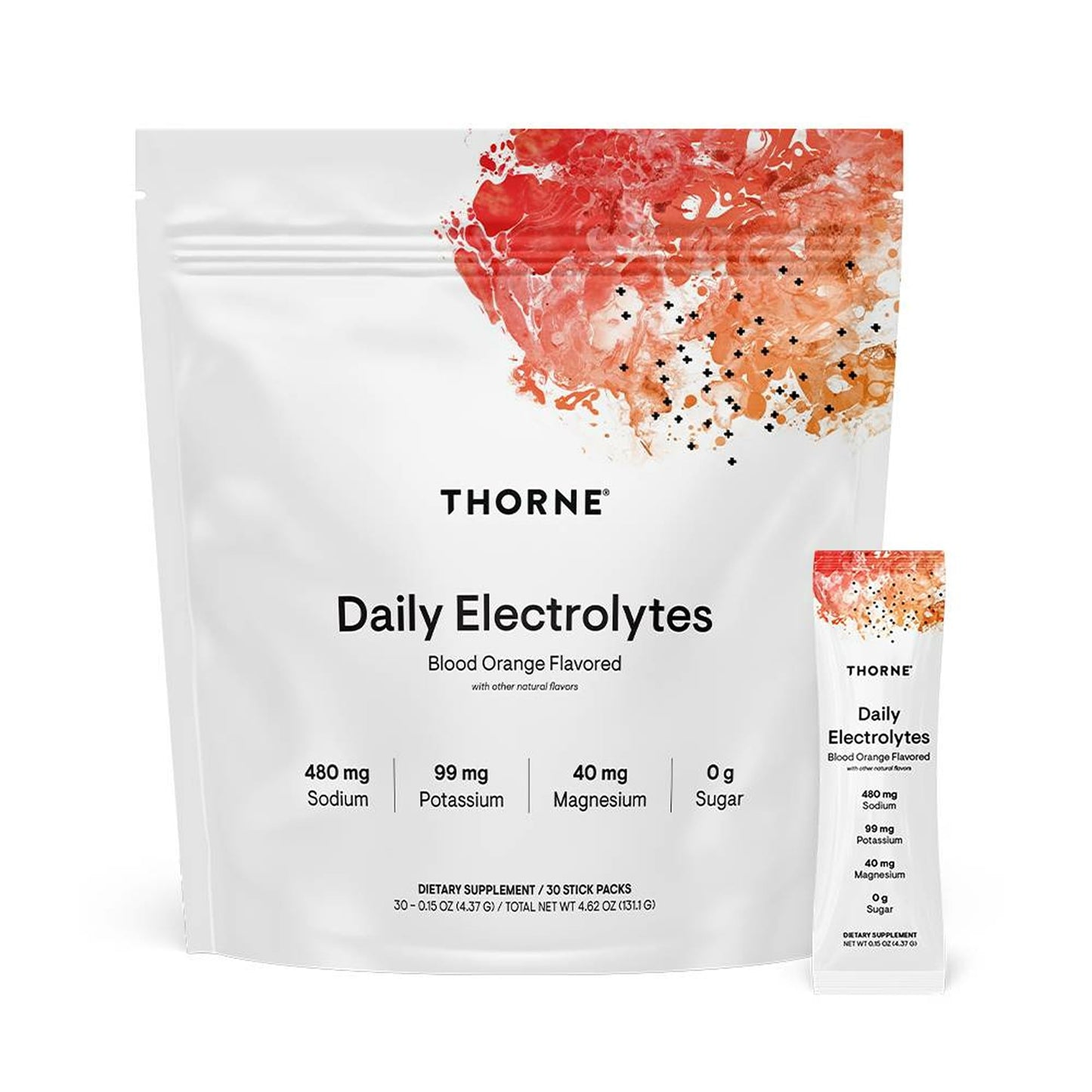 THORNE Daily Electrolytes, Electrolyte Powder Drink Mix, 30 Stick Packs