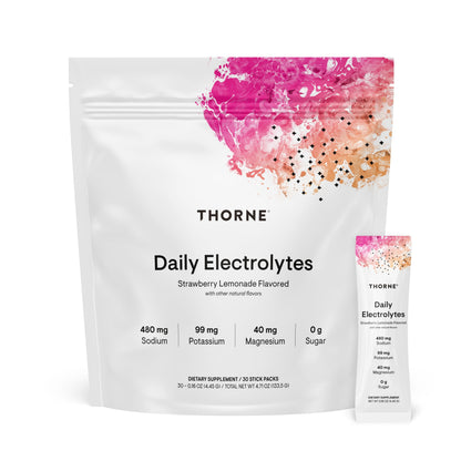 THORNE Daily Electrolytes, Electrolyte Powder Drink Mix, 30 Stick Packs